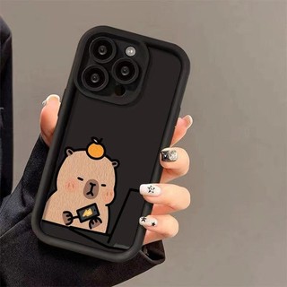 Ốp Lưng Cho iPhone 11 12 13 Pro Max Mini 5 5S Làm Việc Capybara Thời Trang Hoạt Hình Dễ Thương Silicon Mềm Vỏ Điện Thoại