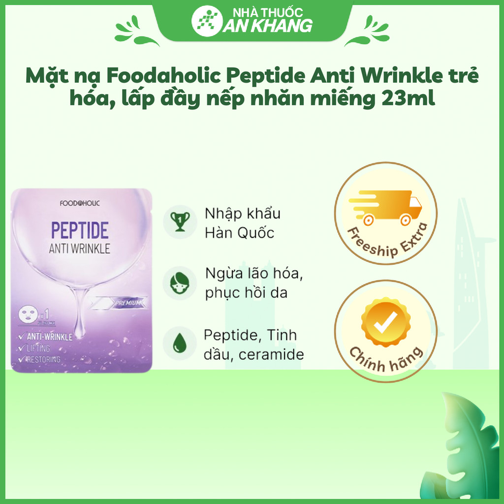 Mặt Nạ Foodaholic Trẻ Hoá Lấp Đầy Vết Nhăn Peptide Anti Wrinkle Mask 23ml