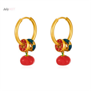 Julyhot 1 Cặp Retro Men Nhỏ Giọt Dầu Bông Tai Nữ Cô Gái Dân Tộc Phong Cách Trung Hoa Bông Tai Nhiều Màu Sắc Phụ Kiện Trang Sức Quà Tặng Massivedeals