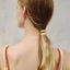 CHEESELY 3 Chiếc Vòng Đeo Tóc Vàng, Vòng Đeo Đuôi Ngựa Vàng 1 Inch, Dây Buộc Tóc Kim Loại Trang Trí Barrettes Cho Nữ