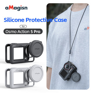 Dành Cho DJI Omso Action 5 Pro Silicone Vỏ Bảo Vệ Camera Thể Thao Phụ Kiện Bảo Vệ