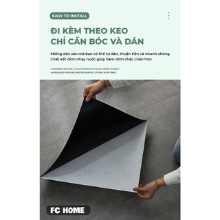 Miếng dán lót sàn nhà tiện lợi BUNA. Dán sàn vân đá chất liệu PVC, kích thước 60x60x0.1cm