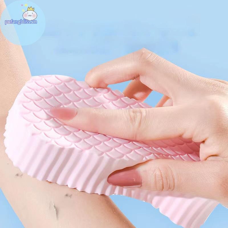 Pufangbliss Mềm Tẩy Tế Bào Chết Tắm Bọt Biển Bàn Chải Tắm Tẩy Da Toàn Thân Tẩy Tế Bào Chết 3D Bọt Biển Tắm Trẻ Em Máy Mát Xa 1PC VN