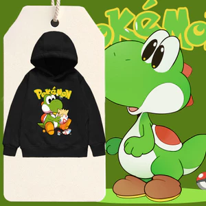 Super Mario Yoshi Và Pokemon Kids Áo Hoodie Thiết kế trò chơi hoạt hình vui nhộn cho bé trai và bé gái