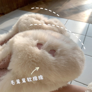 XIXITIAO Phiên Bản Hàn Quốc Sinh Viên Cô Gái Trái Tim Trong Nhà Mềm Mại Dễ Thương Mèo Vuốt Ấm Bông Dép Nhà Nửa Gót Sang Trọng Giày Nữ