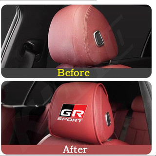 Toyota GR Thể Thao Da Ghế Ô Tô Tựa Đầu Vỏ Bảo Vệ Phụ Kiện Nội Thất Cho Xe Toyota Vios Raize Wigo Rush Veloz Yaris Ativ Innova Avanza Altis Fortuner Hilux Corolla Cross