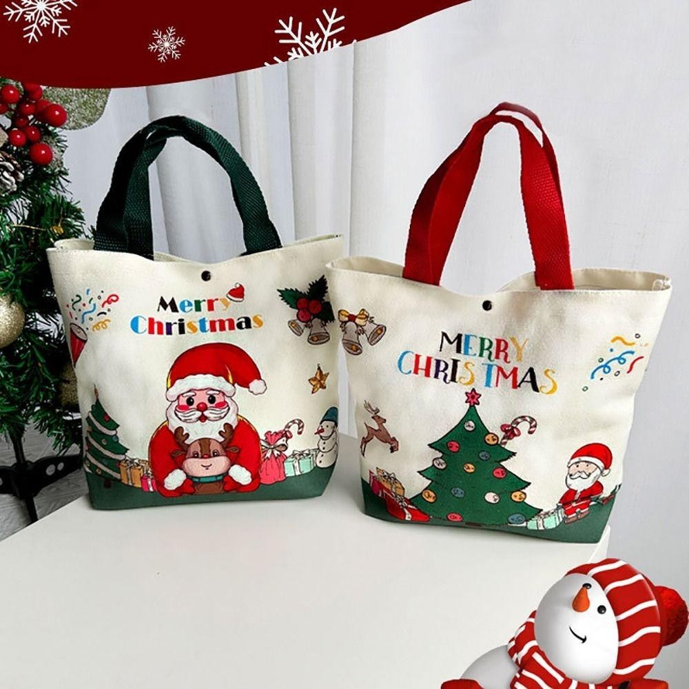 Túi Đeo Ngang THFENG, Túi Tote Giáng Sinh Ông Già Noel Giáng Sinh 2025, Túi Hướng Dẫn Dung Tích Lớn Có Thể Tái Sử Dụng Túi Quà Giáng Sinh Túi Tập Tin Cho Học Sinh