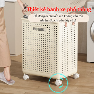 Giỏ Đựng Quần Áo Gấp Gọn Có Bánh Xe Myd.23 Giỏ Đựng Quần Áo Đồ Giặt Bẩn Tiết Kiệm Không Gian Giỏ Lưu Trữ Quần Áo