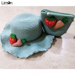 Nón Rơm Vành Lượn Sóng Đi Biển Thời Trang Mùa Hè Cho Bé