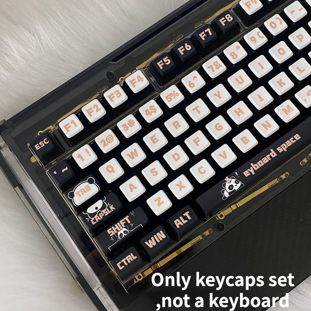 Pbt Keycap Pudding Panda Paradise SAX Keycap Nhuộm thăng hoa Bốn mặt mờ ...