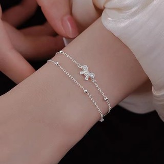 S925 Bạc Đôi Bướm Vòng Tay Đơn Giản Trang Sức Thời Trang Nữ Sinh Quà Tặng
