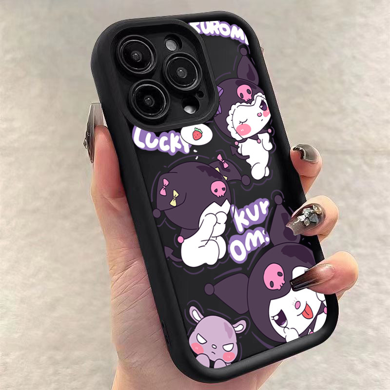 Dành Cho Realme C65 C63 C71 C67 Note 60 50 C53 C55 C35 C51 C15 5i C21Y C11 C25 C25Y C20 5S C20A C17 C33 C30 9i 8 8i 6i 5 7i C31 C21 Hoạt Hình Dễ Thương Giai Điệu Kuromi Silicon Mềm Mờ Bao da