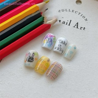 [Beautifulhome] 12 Cái Nhiều Màu Móng Tay Nghệ Thuật Graffiti Bút Chì Miếng Dán Bút Chì 12 Màu Làm Móng Tay al Dụng Cụ DIY [Vẻ Đẹp]