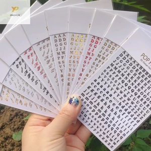 Ppy Nhiều Màu Thạch Cao 26 Chữ Kim Loại Bảng Chữ Cái Dán Kết Hợp Từ Dán Móng Tay Nghệ Thuật Dán