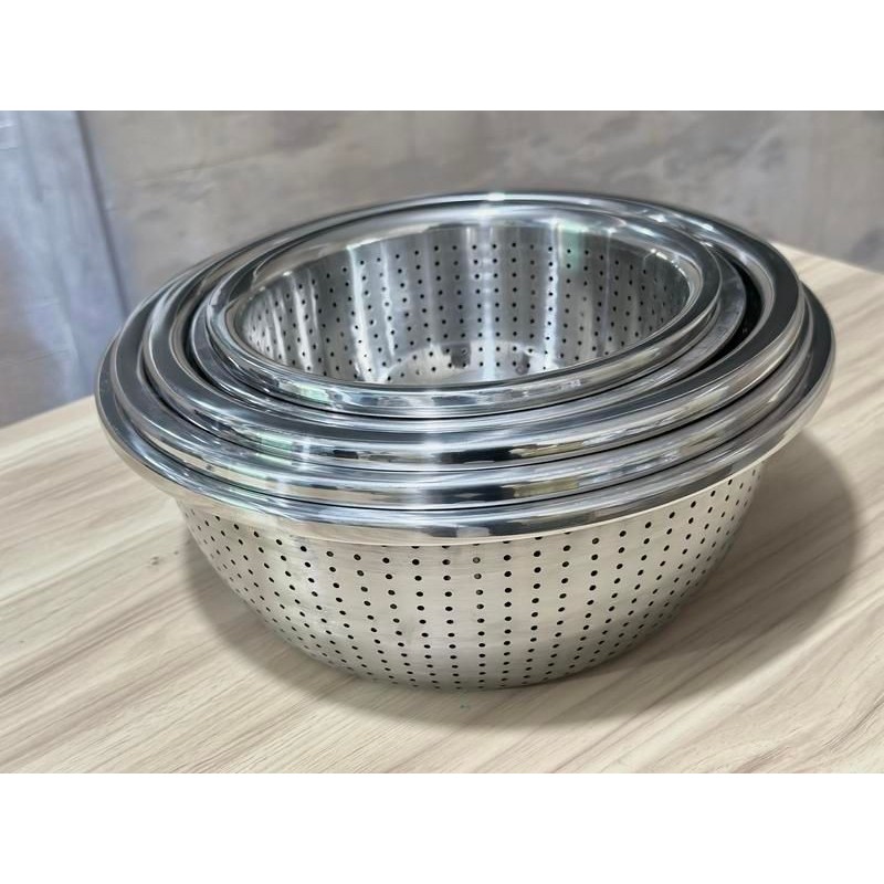 [ COMBO 6 RỔ SIZE 22-32CM ] Rổ đa năng sâu lòng từ inox siêu dày,chống ...