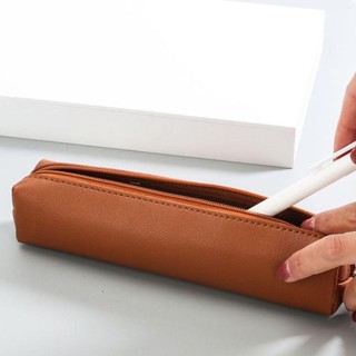 Túi đựng bút WOAY, Túi đựng nước chống bụi bẩn dung tích lớn, Bút chì da PU đơn giản