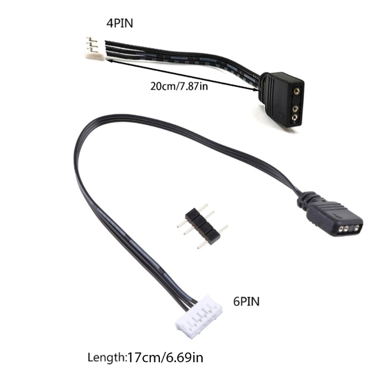 Cinna Cool Moon Fan Adapter Cáp 4Pin 6Pin Sang 5V ARGB 3Pin Dây Chuyển Đổi Cho Coolmoon Bộ Điều Khiển Quạt Adapter Kết Nối
