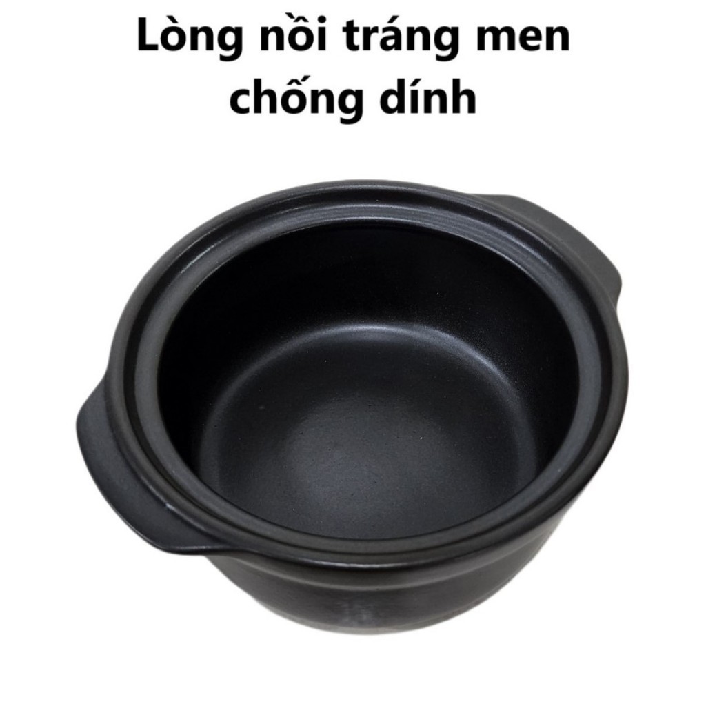 Nồi đất sứ loại 2 tráng men chống dính - Có nắp, sâu lòng, cạn lòng - Kho cá, thịt, mì cay, cơm niêu