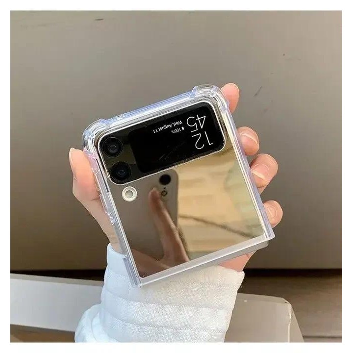 Ốp Điện Thoại Gương Trang Điểm Cho Samsung Galaxy Z Flip 3 4 5 6 7 Flip7 Flip6 5G Vỏ Cứng Mỏng Bảo Vệ Sang Trọng