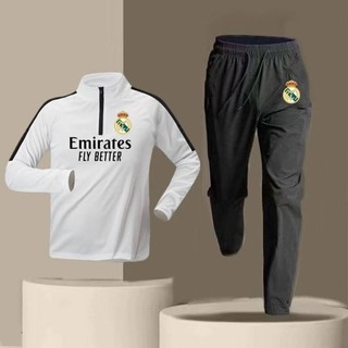 2425 Real Madrid Manchester City Barcelona Same Style Football Training Suit Suit Men's Half Zipper Speed Dry Clothes Running Top F6UW