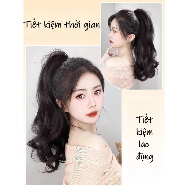 45cm Tóc Giả Đuôi Ngựa Xoăn Dài - Bồng Bềnh Tự Tin! Mái tóc xoăn tự nhiên,  Siêu mềm mại