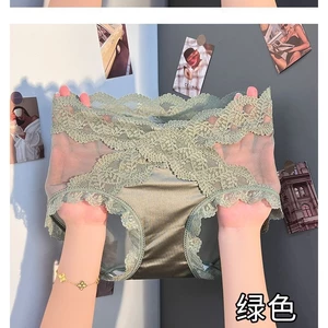 Quần lót nữ lưng cao với ren gợi cảm, nhẹ thoáng khí không để lại vết hằn
