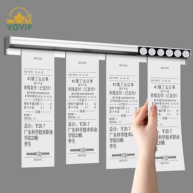 YOVIP 20 / 30 / 40 / 50cm Thẻ Hóa Đơn Giá Treo Thanh Nhà Bếp Đặt Hàng Giá Đỡ Tài Liệu Dụng Cụ Nhà Bếp Vé Kẹp Giấy Tổ Chức VN