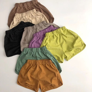 Trẻ Em Mùa Hè Quần Short Mỏng Phiên Bản Hàn Quốc Bé Trai Bé Gái Trẻ Em Màu Trơn Quần Thắt Lưng Co Giãn