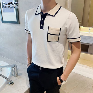 Dịch Thương Chiến Áo sơ mi polo nam tay ngắn ice silk màu phản quang, phù hợp mặc hàng ngày tại văn phòng
