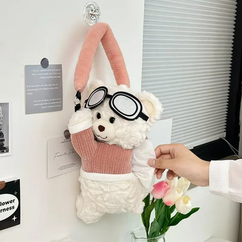 Mới Treo Hộp Khăn Giấy Ô Tô Gấu Dễ Thương Búp Bê Giấy Tổ Chức Trang Trí Tự Động