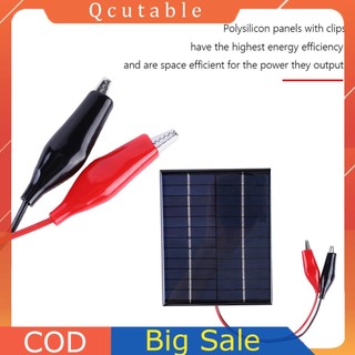 Pin năng lượng mặt trời 5W 12V có cáp kẹp Bộ sạc bảng điều khiển năng lượng mặt trời để sạc pin 9-12V