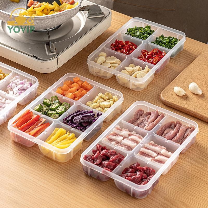 YOVIP Trong Suốt 6 Lưới Tủ Lạnh Hộp Bảo Quản Thịt Dung Tích Lớn Ngăn Đựng Thực Phẩm Dụng Cụ Nhà Bếp VN