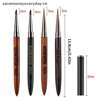 [savemoneyeveryday] Tay cầm bằng gỗ Bàn chải móng tay cánh hoa hình tam giác Acrylic Nail Art Liner Brush Grid Stripes Bút vẽ tranh hoa Dụng cụ làm móng tay DIY [vn]