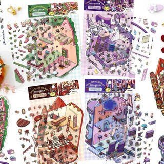 Cabin 9.0 Sổ Tay Tự Làm Cảnh Trang Trí Miếng Dán Gói Magic Series Chủ Đề Cảnh Quan Dán