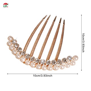 Kẹp tóc vintage ngọc trai và hợp kim pha lê, phù hợp để tạo kiểu updo bun cho đám cưới