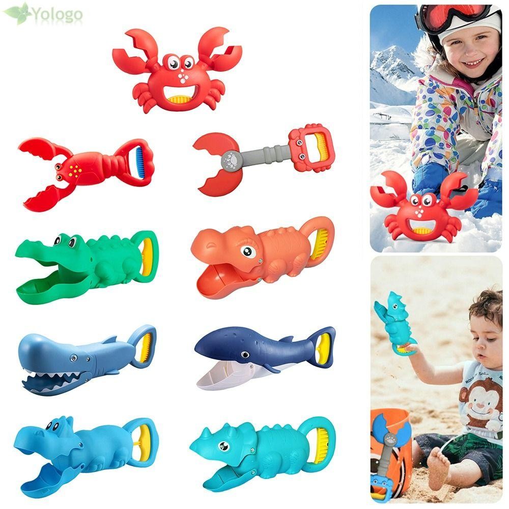 YOLOGO Đồ Chơi Cát Tuyết, Nhiều Màu Họa Tiết Hoạt Hình Đi Biển Đào Cát Xẻng, Sáng Tạo Trẻ Em Đồ Chơi Máy Làm Quả Cầu Tuyết Nhựa Kẹp Cát Khuôn Trong Nhà Ngoài Trời