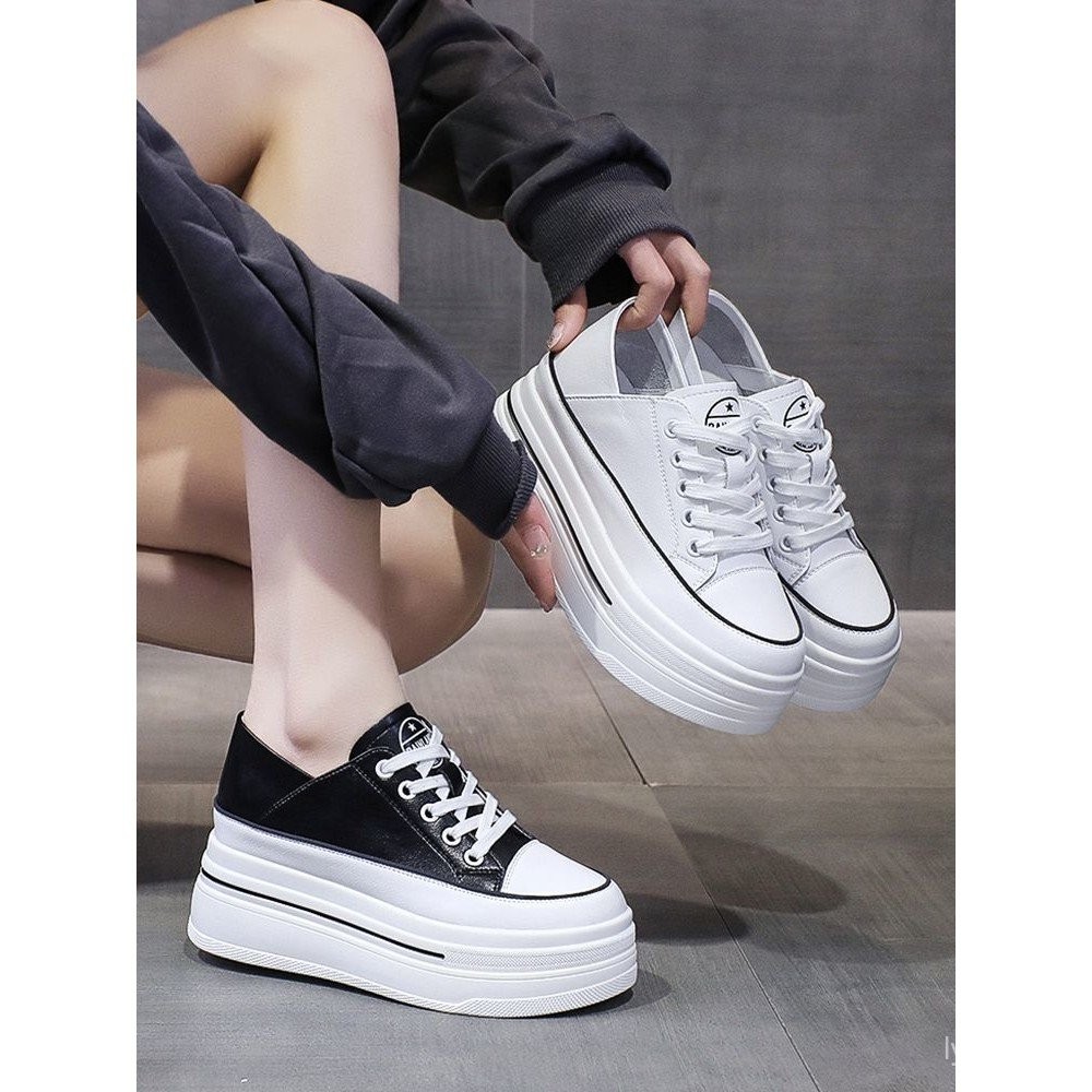 Giày Nữ Tăng Chiều Cao Bên Trong Nhỏ Phù Hợp Với Thoáng Khí Mùa Hè Phong Cách Mới Giày Đế Dày Cao 0718
