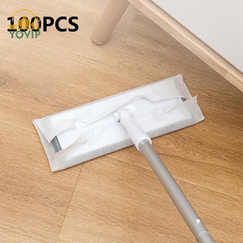 YOVIP 100 Chiếc Dùng Một Lần Tĩnh Điện Loại Bỏ Bụi Cây Lau Nhà Bếp Vải Vệ Sinh Ướt Và Khô Tĩnh Điện Bụi Cây Lau Nhà Giấy VN