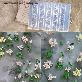 [savemoneyeveryday] Khuôn làm móng trong suốt bằng silicon Lotus 3D Lá sen Móng tay Khắc khuôn Mẫu DIY Trang trí móng tay nghệ thuật Dụng cụ thiết kế làm móng tay [vn]