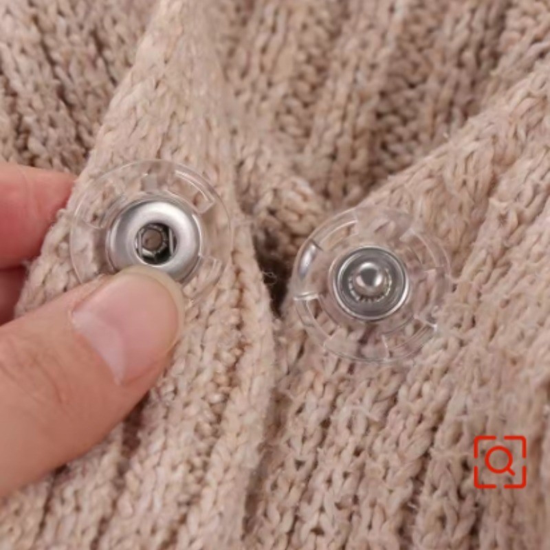 Nút Quần Áo Ẩn Snap Trong Suốt - Khóa Cố Định Kim Loại Nhựa - Phụ Kiện May Vá Phần Cứng