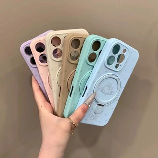 Dễ Thương KT Cat Planet Wave Point Giá Đỡ Từ Tính Ốp lưng Di Động Cho iPhone16 15 14 13 12 11 Pro Max Chống Sốc Bảo Vệ Camera Mặt Sau Cứng Chống Rơi