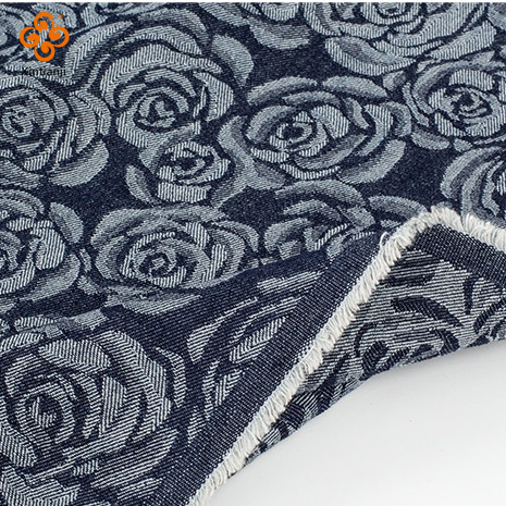 Vải Jeans Hoa Hồng Vintage Denis Jacquard 50x170cm - Phù Hợp May Quần Áo, Váy và Hành Lý DIY