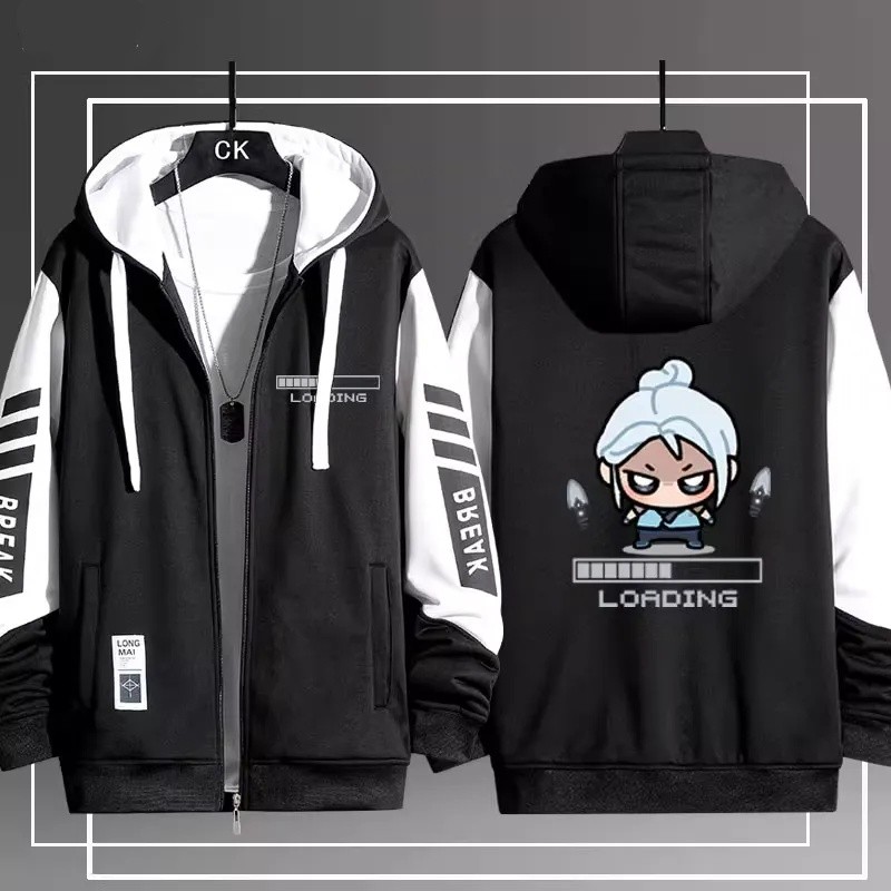 Áo sơ mi neon và áo khoác dây kéo phong cách anime cho Jett và Reyna - Phù hợp unisex
