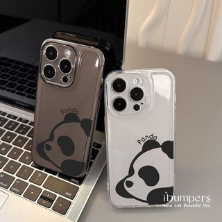 ibumpers Ốp Điện Thoại iPhone Đơn Giản Phong Cách Họa Tiết Gấu Trúc Ốp Lưng Trong Suốt Chống Sốc Cho IPhone 16 15 14 12 13 11 Pro Max IP 7 8 Plus X XS XR
