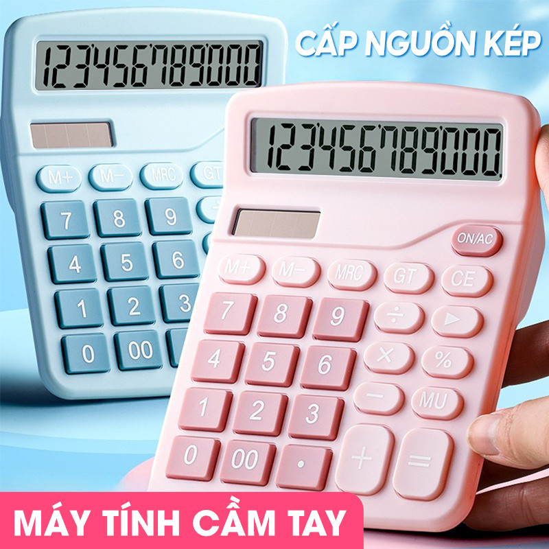 Máy Tính Cầm Tay 12 Chữ Số Để Bàn Văn Phòng, Pin Năng Lượng Mặt Trời, Màn Hình Hiển Thị Lớn