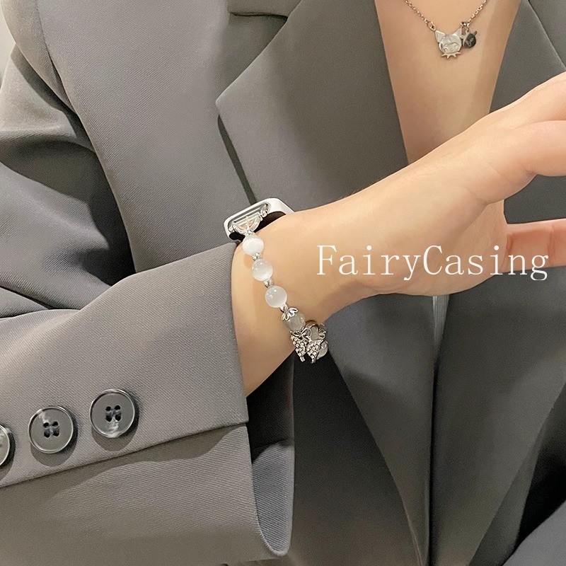 Mèo Mắt Đá Hạt Dây Đeo Cho Huawei Band 11 Pro 10 9 8 7 6 Co Giãn Sood Vòng Vòng Tay Cho Honor Band 9 Thay Thế Ban Nhạc