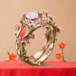 Nhẫn hoa chống phai màu thiết kế đơn giản, chất liệu cao cấp, phù hợp với phong cách Instagram cá nhân