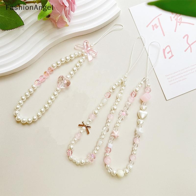 FashionAngel Ngọc Trai Tình Yêu Mặt Dây Chuyền Móc Khóa Đính Hạt Dây Điện Thoại Trang Trí Phụ Kiện Quà Tặng Ngăn Ngừa Mất Điện Thoại Di Động Dây VN