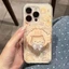 Tương thích với iPhone 16 15 14 13 12 11 Pro Max X Xr Xs Max 7 8 Plus SE2020 Vỏ Điện Thoại Hoạt Hình Dễ Thương Gấu Cá + Chân Đế + Dây Buộc Ốp Lưng Mềm