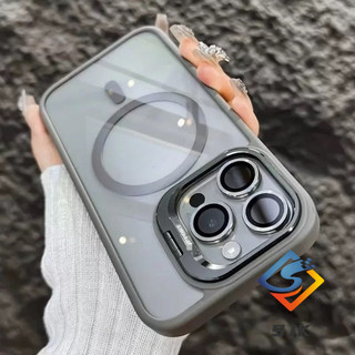 Ốp điện thoại từ tính Acrylic trong suốt có chân đế máy ảnh kim loại iPhone 17 Pro Max 17Air ip 16 15 14 13 12 11 Pro Max 14 / 15 / 16Plus Vỏ bảo vệ